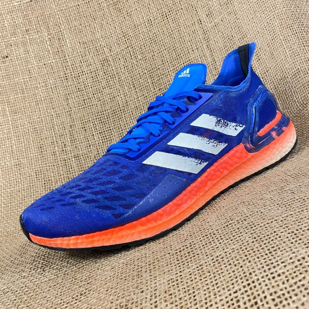 🛑SOLD🛑adidas sneakers ultra boot blue orange white distressed stripes sz 11.5M - Picture 1 of 9